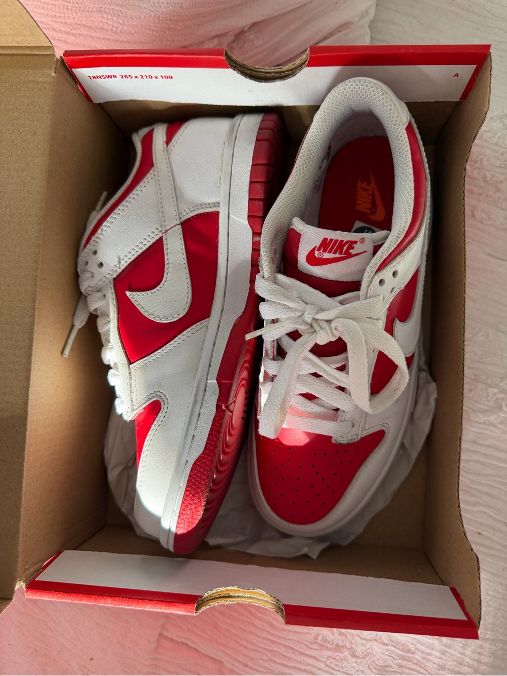 Nike Kids White And Red Low-Top Sneakers
